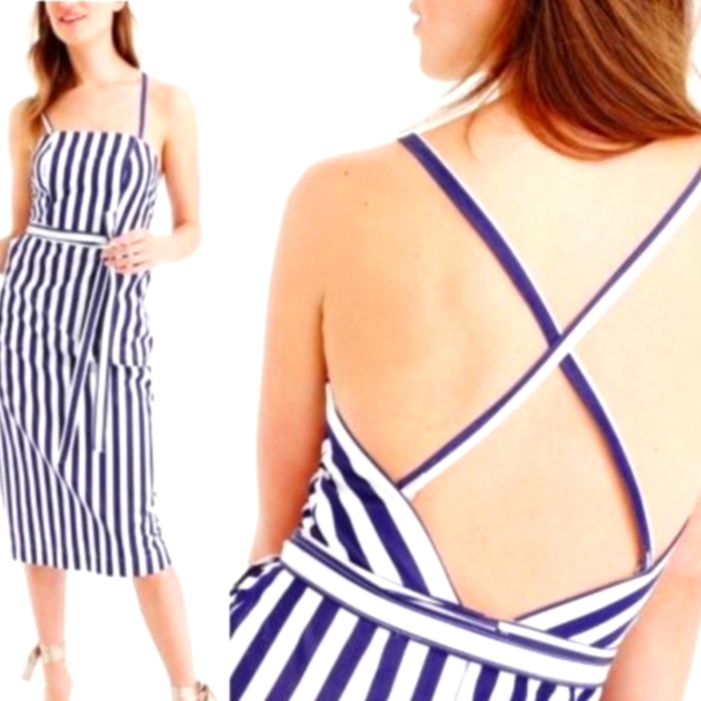 J. Crew Thomas Mason Shirting for J. Crew Striped Dress
